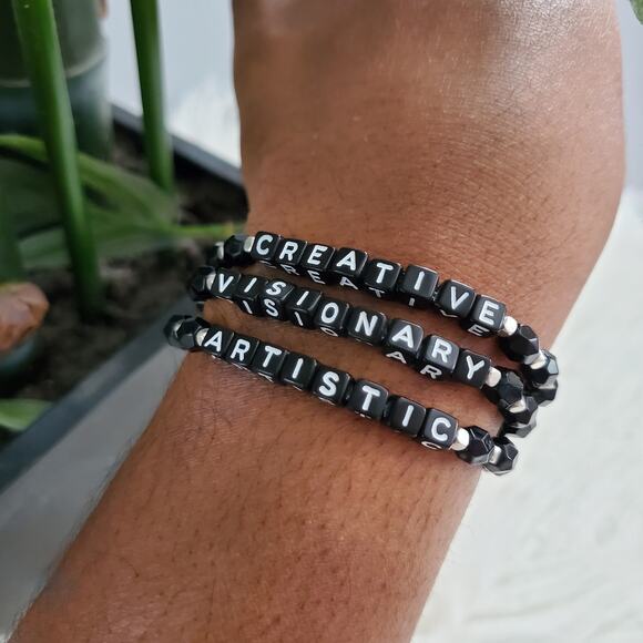 Hand Crafted Artist Statement Inspiration Bracelet Set - Picture 2 of 4